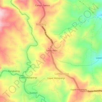 Topografische Karte Santo Niño, Höhe, Relief