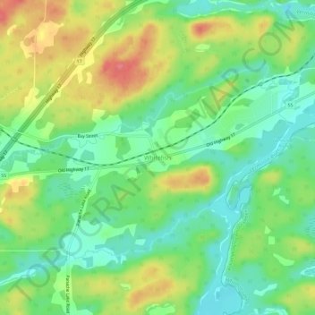 Topografische Karte Whitefish, Höhe, Relief