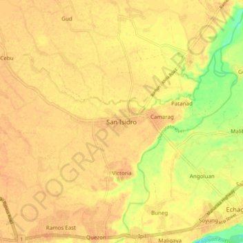 Topografische Karte San Isidro, Höhe, Relief