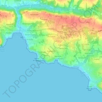 Topografische Karte Kerdugazul, Höhe, Relief