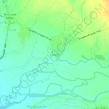Topografische Karte Santor, Höhe, Relief