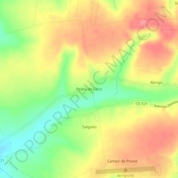 Topografische Karte Pedra de Coco, Höhe, Relief