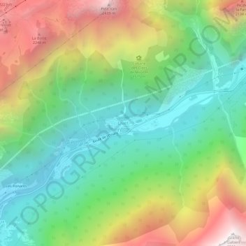 Topografische Karte Livet, Höhe, Relief