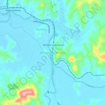 Topografische Karte Ambohimanambola, Höhe, Relief