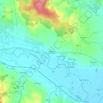 Topografische Karte Naßberg, Höhe, Relief