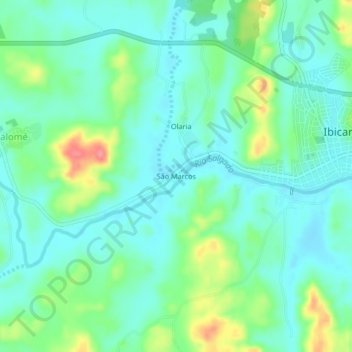 Topografische Karte São Marcos, Höhe, Relief