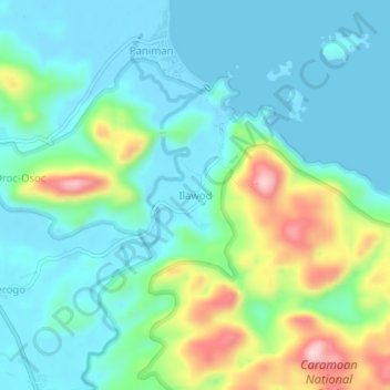 Topografische Karte Ilawod, Höhe, Relief