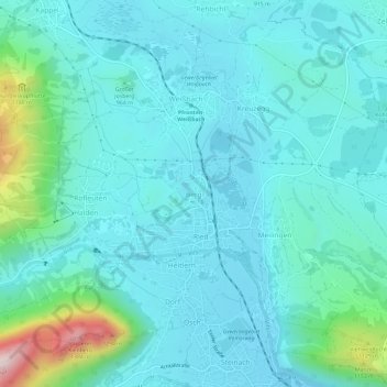 Topografische Karte Berg, Höhe, Relief
