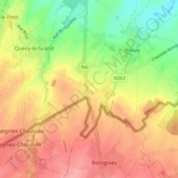 Topografische Karte Bois Bourdon, Höhe, Relief