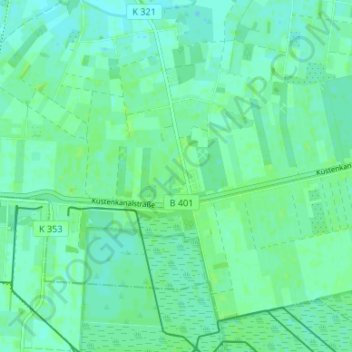 Topografische Karte Husbäke, Höhe, Relief