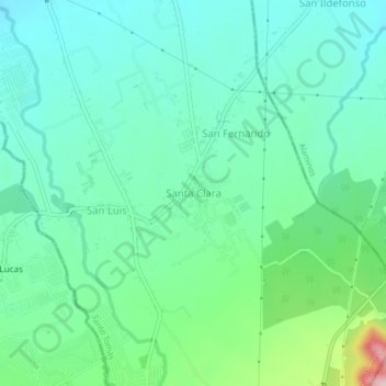 Topografische Karte Santa Clara, Höhe, Relief
