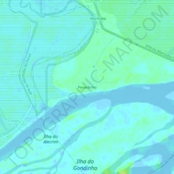 Topografische Karte Penedinho, Höhe, Relief