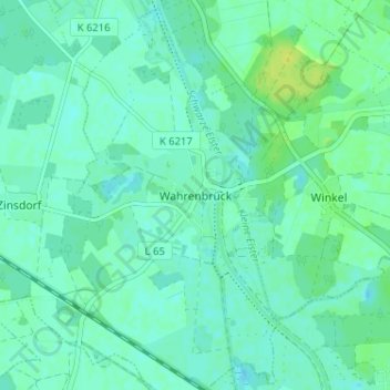 Topografische Karte Wahrenbrück, Höhe, Relief