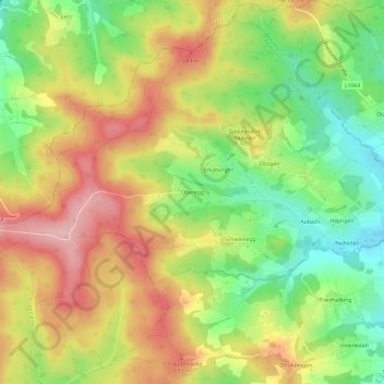 Topografische Karte Oberegg, Höhe, Relief
