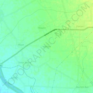 Topografische Karte Makran, Höhe, Relief