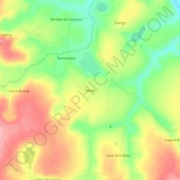 Topografische Karte Taboa, Höhe, Relief
