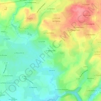 Topografische Karte La Messuzière, Höhe, Relief