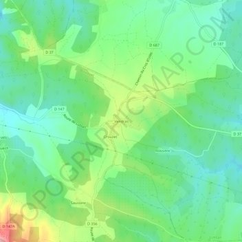 Topografische Karte Vendras, Höhe, Relief