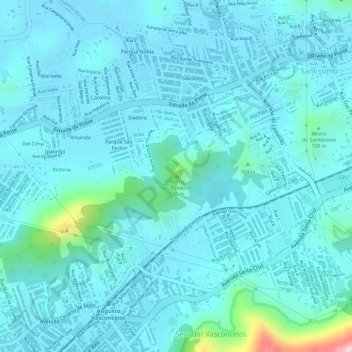 Topografische Karte Morro das Paineiras, Höhe, Relief