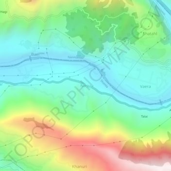 Topografische Karte Nirsu, Höhe, Relief
