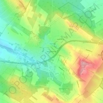 Topografische Karte Klastromhegy, Höhe, Relief