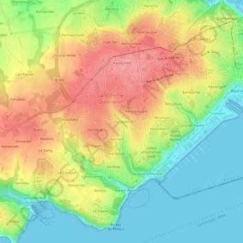 Topografische Karte Poulléder, Höhe, Relief