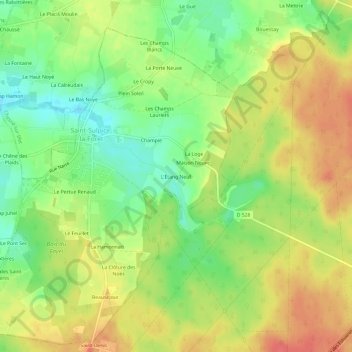 Topografische Karte L'Étang Neuf, Höhe, Relief