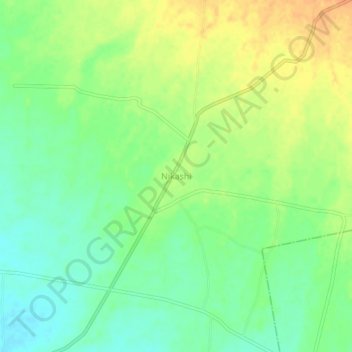 Topografische Karte Nikashi, Höhe, Relief