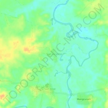 Topografische Karte San Vicente, Höhe, Relief