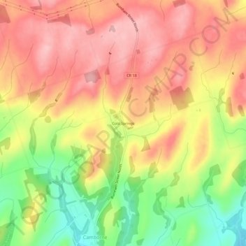 Topografische Karte Cold Springs, Höhe, Relief