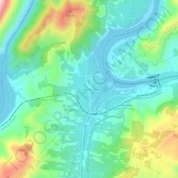 Topografische Karte Cortes da Veiga, Höhe, Relief