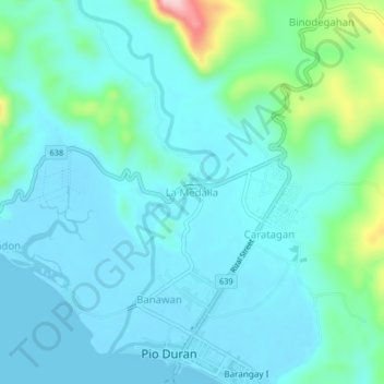 Topografische Karte La Medalla, Höhe, Relief
