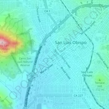 Topografische Karte Moon Tree, Höhe, Relief