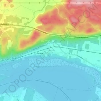 Topografische Karte Calumet, Höhe, Relief