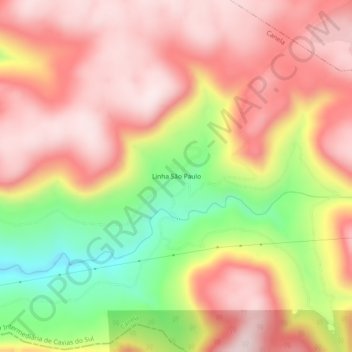 Topografische Karte Linha São Paulo, Höhe, Relief