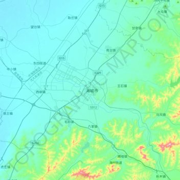 Topografische Karte Haicheng, Höhe, Relief