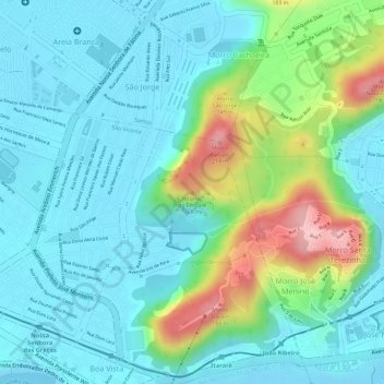 Topografische Karte Morro do Embaré, Höhe, Relief