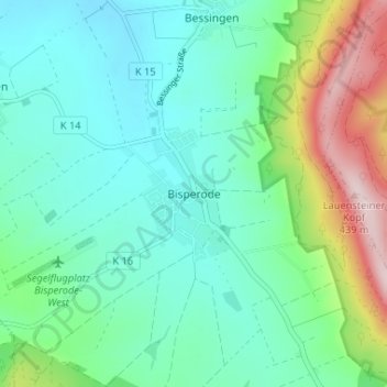 Topografische Karte Bisperode, Höhe, Relief