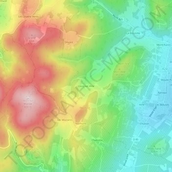 Topografische Karte Vaux-sur-Aine, Höhe, Relief