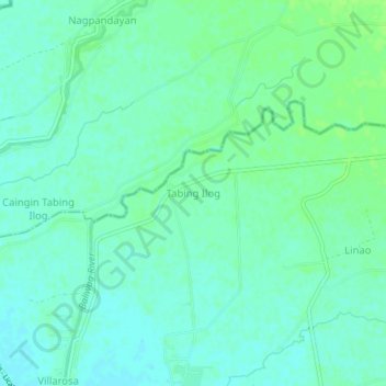 Topografische Karte Tabing Ilog, Höhe, Relief