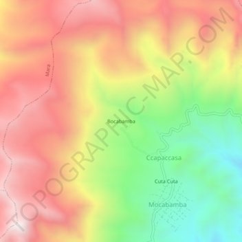 Topografische Karte Bocabamba, Höhe, Relief