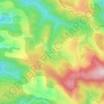 Topografische Karte Escoubilhac, Höhe, Relief