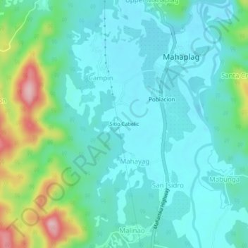 Topografische Karte Sitio Cabelic, Höhe, Relief