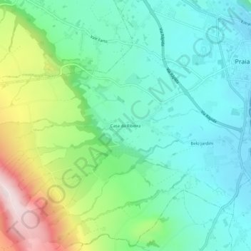 Topografische Karte Casa da Ribeira, Höhe, Relief