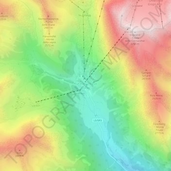 Topografische Karte Kurzras, Höhe, Relief