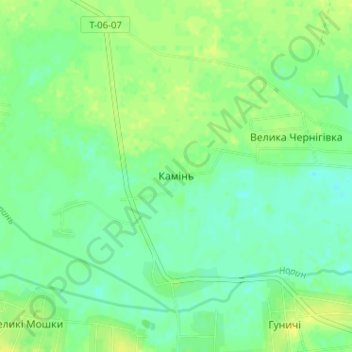 Topografische Karte Камень, Höhe, Relief