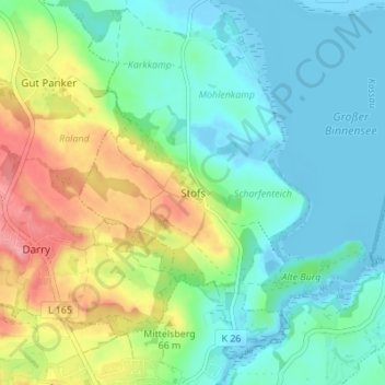 Topografische Karte Stöfs, Höhe, Relief