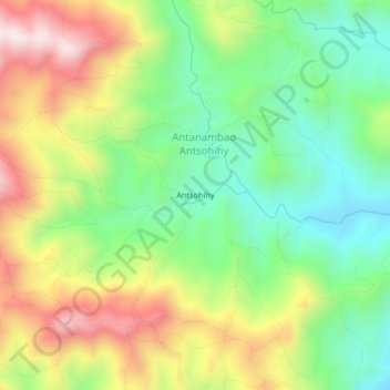 Topografische Karte Antsohihy, Höhe, Relief