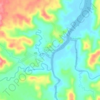 Topografische Karte Tambang, Höhe, Relief