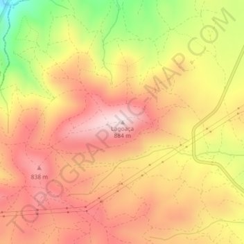 Topografische Karte Lagoaça, Höhe, Relief